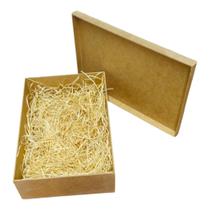 Caixa em MDF Cru para Azeite com Tampa e Fita de Cetim - 30x25x8cm