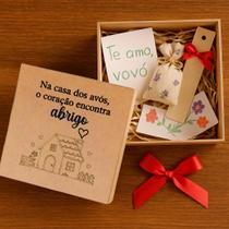 Caixa em MDF Decorada Presente Avós Mensagem Vovô 15x15x5 Caixa em MDF Decorada Presente Avós Mensagem Vovô 15x15x5