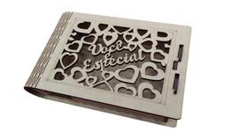 Caixa em MDF Formato Livro com Tampa Dobrável 17x10cm Caixa em MDF Formato Livro com Tampa Dobrável 17x10cm