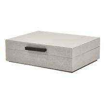 Caixa em MDF Preto com Revestimento em Linho 8,5x34x24cm - Mart