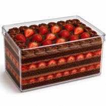 Caixa Embalagem Pão Bolo Transparente Com Tampa Retangular 20x12x8cm 1750ml Padaria Artesanal Entrega Delivery - Caixa Embalagem Pão Bolo Transparente Com Tampa Retangular 20x12x8cm 1750ml Padaria Artesanal Entrega Delivery -