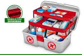 Caixa Emergência Kit Primeiros Socorros Mala Remédios Maleta Cor Branco - ARQPLAST