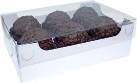 Caixa encanto c/ tampa transp. 06 doces pct c/ 10 un