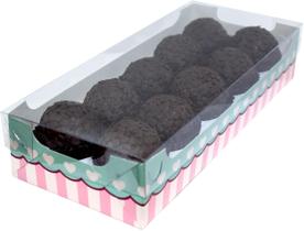 Caixa encanto c/ tampa transp. 10 doces pct c/ 10 un