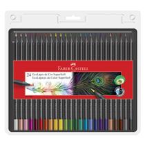 Caixa Estojo Ecolápis De Cor SuperSoft 24 Cores Super Macio Profissional Faber-Castell