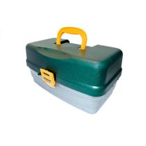Caixa estojo maleta de pesca hi - 3 bandejas articuladas 36 x 21 x 18,5cm - verde