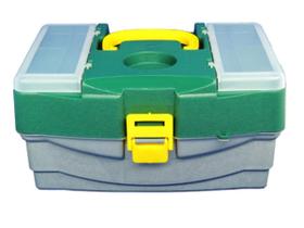 Caixa estojo maleta de pesca hi - 4 bandejas articuladas 34 x 25 x 16,5cm - verde