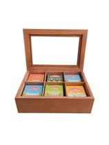 Caixa/Estojo Para 06 Cha Mogno Rustica