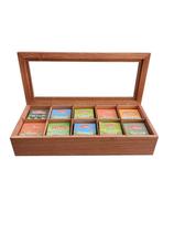 Caixa/Estojo Para 10 Cha Mogno Rustica Caixa/Estojo Para 10 Cha Mogno Rustica