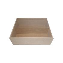 Caixa Estojo Retangular Tampa Acrilíca para Vinho com 1 Divisória 32x25x10 Mdf Madeira
