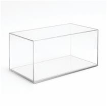 Caixa expositora em acrílico transparente para miniatura e objetos na horizontal