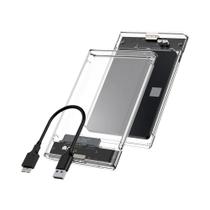 Caixa Externa Para HDD De 2,5 Polegadas Sem Ferramentas USB 3.0 SATA III Transparente Com Caixa Externa Para HDD De 2,5 Polegadas Sem Ferramentas USB 3.0 SATA III Transparente Com