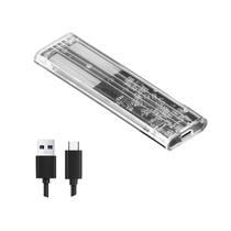 Caixa Externa Para SSD M.2 NGFF SATA Transparente USB Tipo C 5Gbps Adaptador Sem Ferramentas