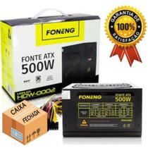 CAIXA FECHADA 10 Unidades Fonte ATX 500W Para PC Bivolt Manual com Cabo De Alimentação - HDW-0002 6G