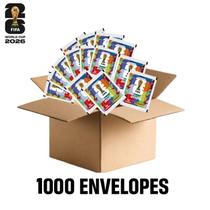 Caixa fechada com 1000 envelopes com 7 figurinhas copa do mundo 2026