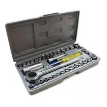 Caixa Ferramenta 40 Peças Soquetes E Chave Catraca Extensor Caixa Ferramenta 40 Peças Soquetes E Chave Catraca Extensor