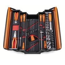 Caixa ferramenta 5 gaveta montada com 57 peças preta e laranja tramontina 44952957