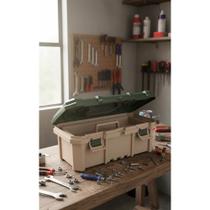 Caixa Ferramentas Tática Grande Reforçada 18,3" Verde/Bege