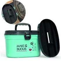 Caixa Frasqueira Maleta Oval Com Bandeja Interna Cor Verde