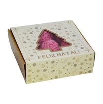 Caixa gaveta c/ visor arvore (09 doces) natal pct c/ 10 un