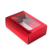 Caixa Gaveta com Visor Nº2 (8cm x 12cm x 4cm) Vermelha 10 unidades Assk Embalagens