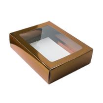 Caixa Gaveta com Visor Nº3 (12cm x 16cm x 4cm) Bronze 10 unidades Assk Rizzo Embalagens Caixa Gaveta com Visor Nº3 (12cm x 16cm x 4cm) Bronze 10 unidades Assk Rizzo Embalagens