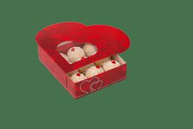 Caixa gaveta coracao p/ 09 doces c/ visor amor pct c/ 10 un Caixa gaveta coracao p/ 09 doces c/ visor amor pct c/ 10 un