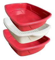 Caixa Higiênica Para Areia De Gatos Bandeja Banheiro Pets Caixa Higiênica Para Areia De Gatos Bandeja Banheiro Pets