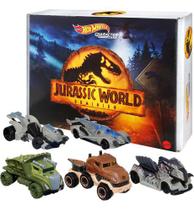 Caixa Hot Wheels - 5 Miniaturas - Jurassic World Dominion -