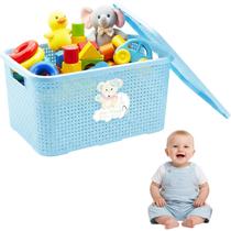 Caixa Infantil 18L Bebê Mamãe Organizadora Azul Resistente Caixa Infantil 18L Bebê Mamãe Organizadora Azul Resistente