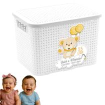 Caixa Infantil Bebê e Mamãe Organizadora 3,5L Branco Oferta