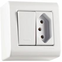 Caixa Interruptor Simples + Tomada 2p + T 20a Sistema X 57304020 - Tramontina