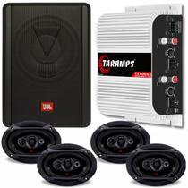 Caixa JBL Amplificada SW8AMS 200W com 4 Alto Falantes 6x9 pol JBL 69QDFX110 110W e Módulo Amplificador Taramps TS400 400W