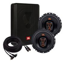 Caixa JBL Ativa Amplificada SW8A-MS 200w + 2 Alto Falantes 5 Multisystem 5TRMS80 160w + RCA