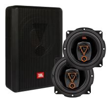 Caixa JBL Ativa Amplificada SW8A-MS 200w + 2 Alto Falantes 5 Multisystem 5TRMS80 - 160w