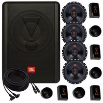 Caixa JBL Ativa Amplificada SW8A-MS 200w + Par de Kit 2 Vias JBL 62VMS80 160W + Cabo Rca Caixa JBL Ativa Amplificada SW8A-MS 200w + Par de Kit 2 Vias JBL 62VMS80 160W + Cabo Rca