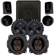 Caixa JBL Ativa SW8A-MS 200w + Kit 2 Vias JBL 62VMS80 160w + Par Alto Falantes JBL 5TRMS80 160w