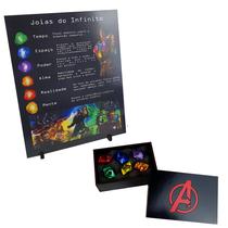 Caixa Joias do Infinito Manopla Thanos + Quadro Explicativo