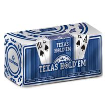 Caixa kit com 12 Baralhos Poker Texas Hold'em Blue Naipe Grande Jogue com estilo e qualidade! - Copag 90856