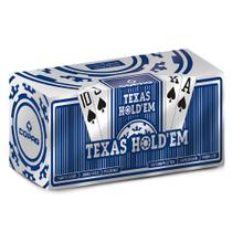 Caixa kit com 12 Baralhos Poker Texas Hold'em Blue Naipe Grande Jogue com estilo e qualidade! - Copag 90856