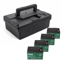 Caixa kit com 4 Baterias mais Compartimento de Bateria Original para Scooter 350W 500W Bikelete