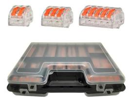 Caixa Kit Conector Emenda Com Alavanca Borne Fios - 200Peças
