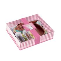 Caixa Kit Confeiteiro Contos Páscoa Rosa - Meio Ovo De 100g - 19,5x17x5cm - 1 unidade - Cromus - Rizzo