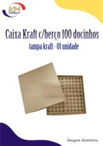 Caixa Kraft c/berço 100 docinhos c/tampa kraft c/ 01 unid. - Karreira - brigadeiro, beijinho (10808)