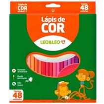 Caixa Lapis De Cor 48 Cores Sextavado LeoLeo Ref 72105