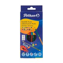 Caixa Lápis de Cor Bicolor 2 pontas 12un/24 Cores Pelikan