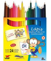 Caixa Lápis de Cor Sextavado Plástico 24 Unid VMP Caixa Lápis de Cor Sextavado Plástico 24 Unid VMP