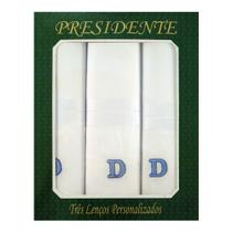 Caixa Lenço Masculino Iniciais Bordadas - Letra D Caixa Lenço Masculino Iniciais Bordadas - Letra D