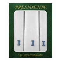 Caixa Lenço Masculino Iniciais Bordadas - Letra I Caixa Lenço Masculino Iniciais Bordadas - Letra I