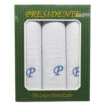 Caixa Lenço Masculino Iniciais Bordadas - Letra P Caixa Lenço Masculino Iniciais Bordadas - Letra P